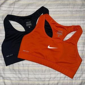 Nike Dri-Fit Sports Bra Bundle Orange Black Size S
